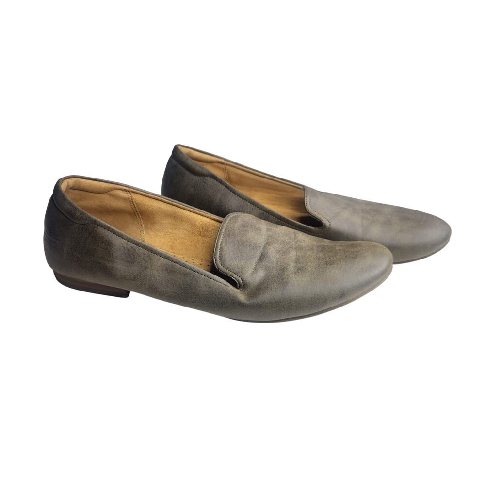 Natural Soul Alexis Slip On Comfort Shoes Vegan Minimalist Gray Brown